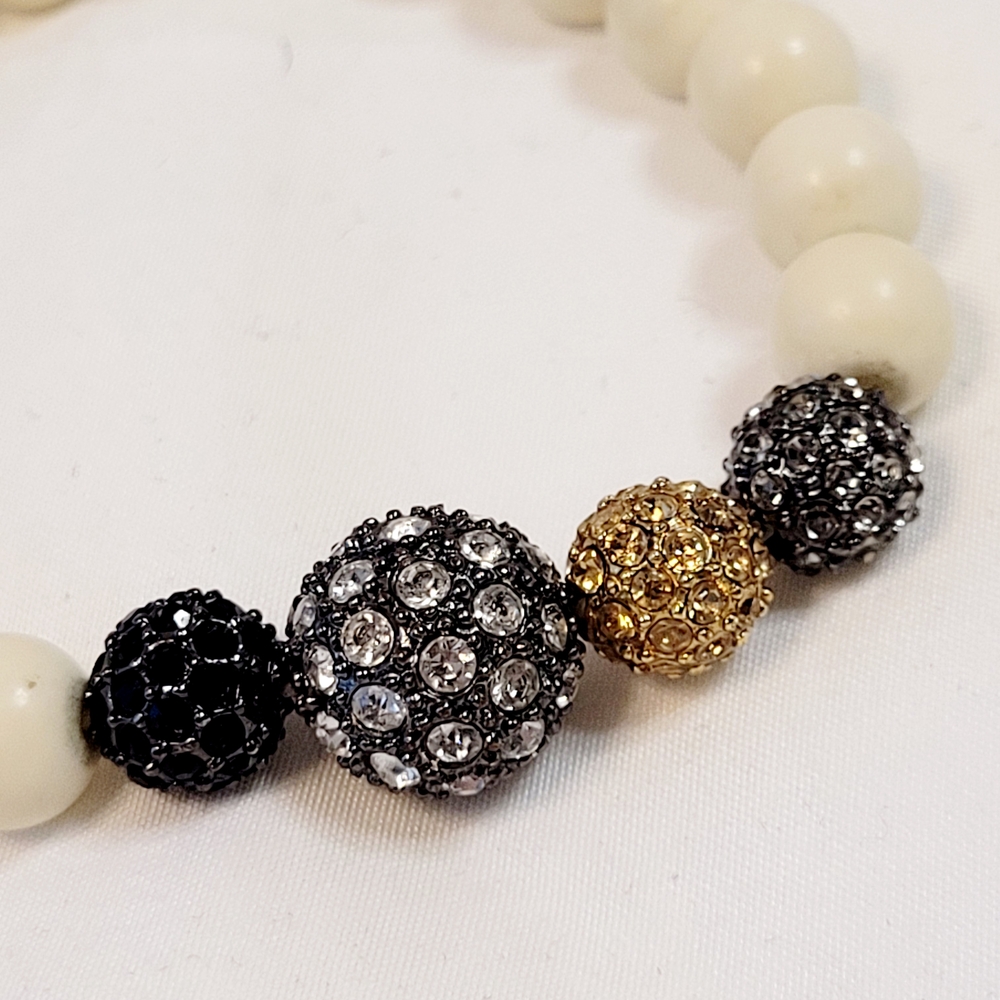 Stella & Dot Ivory Pave Beaded Bracelet - Picture 2 of 3